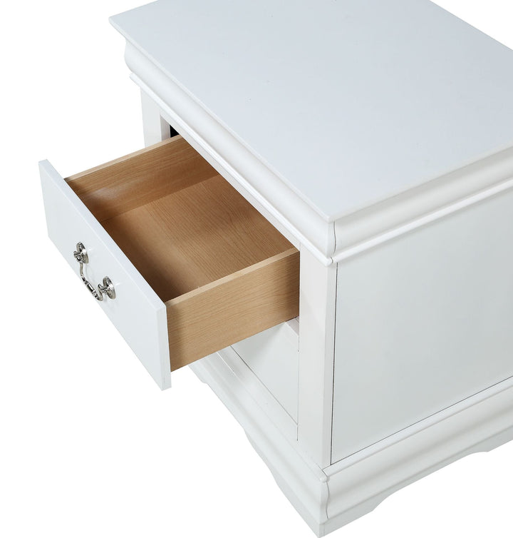 Crown Mark Louis Philip Nightstand - White