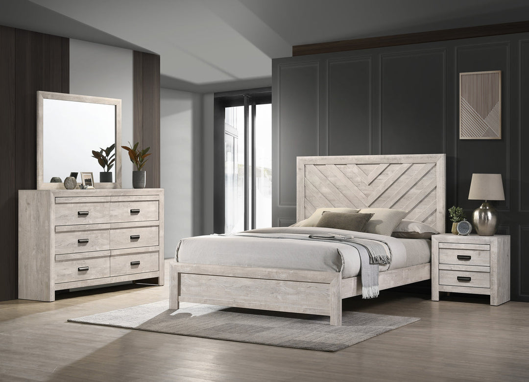 Crown Mark Valor 3-Piece Bedroom Set - White