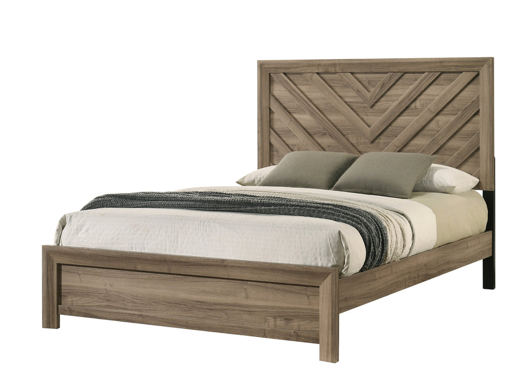 Crown Mark Valor 3-Piece Bedroom Set - Light Brown
