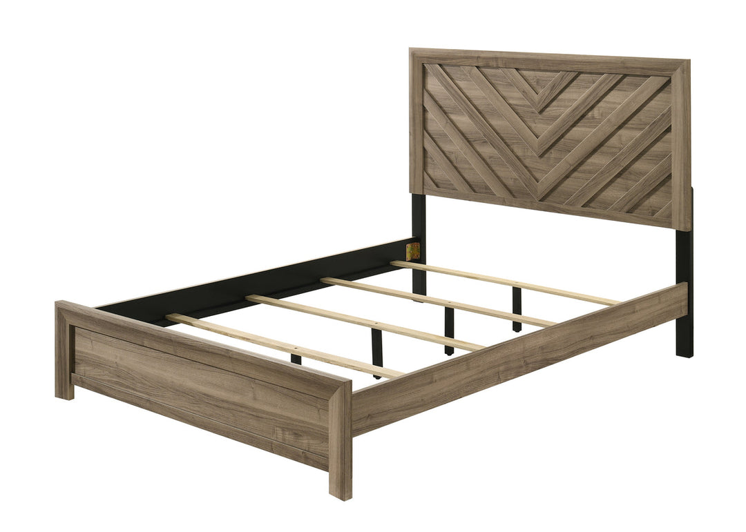 Crown Mark Valor 3-Piece Bedroom Set - Light Brown