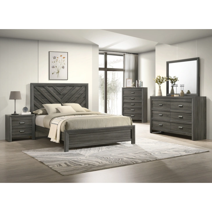 Crown Mark Valor Queen Bed - Gray