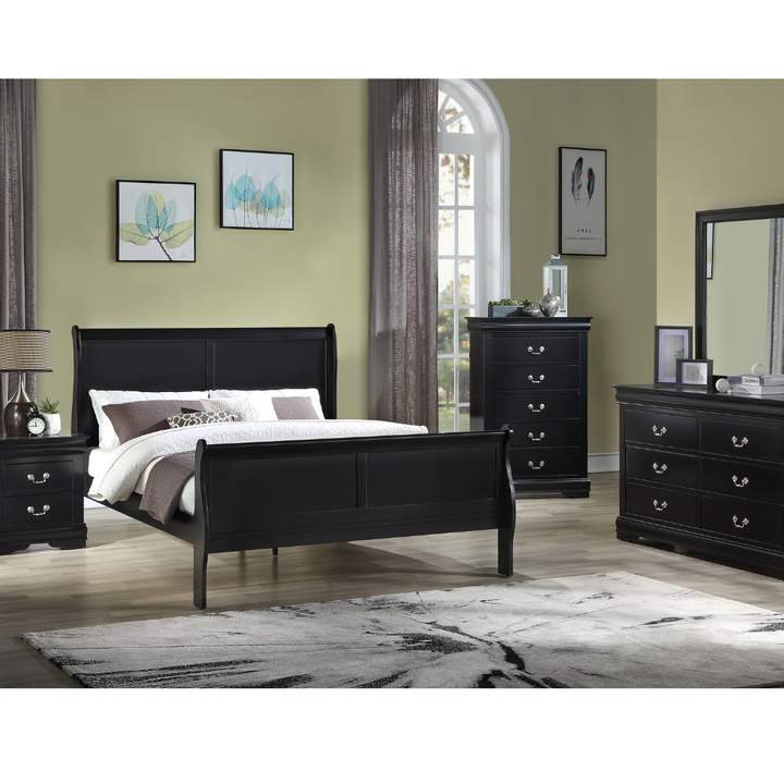 Crown Mark Louis Philip 3-Piece Bedroom Set - Black