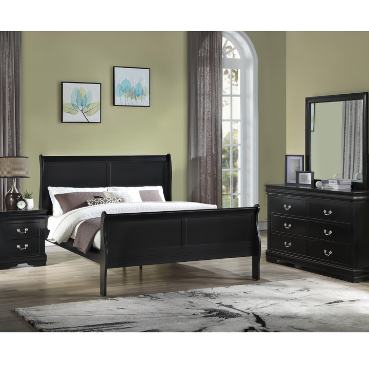 Crown Mark Louis Philip 3-Piece Bedroom Set - Black