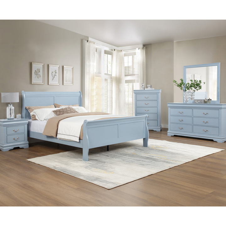 Crown Mark Louis Philip 3-Piece Bedroom Set - Light Blue