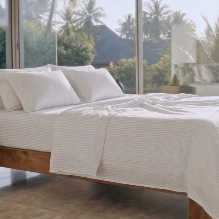 Resort Bamboo Bed Sheets by Cariloha — Shoreline Stripe