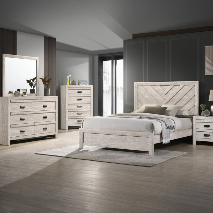Crown Mark Valor 3-Piece Bedroom Set - White